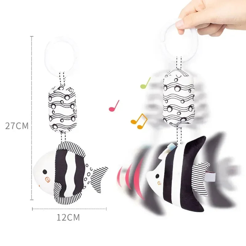 New Baby Animal Rattles Bed Stroller Bell Toys Newborn Grab Ability Training Dolls Educational Plush Infant Toy 0-12 Month