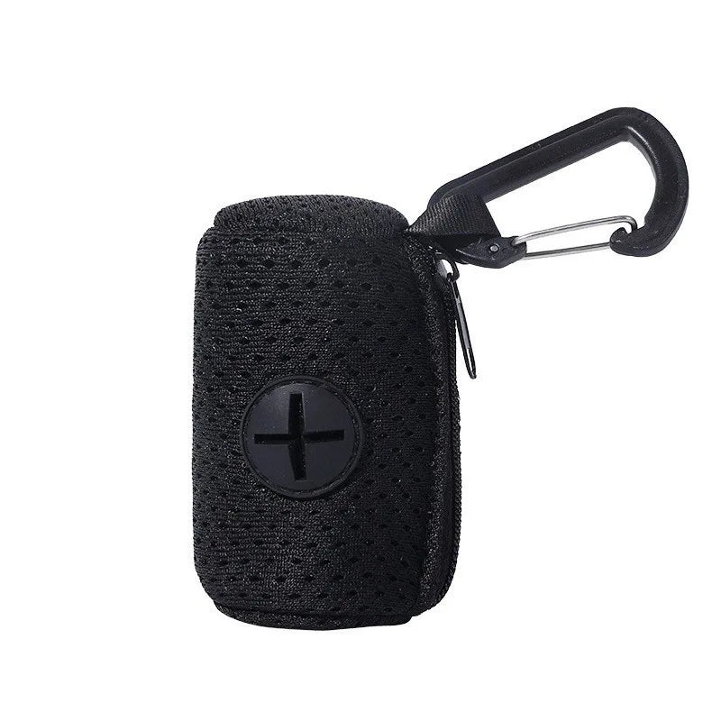 Pet Poop Bag Storage Bag Dispenser Mesh Fabric Pooper Bag Dispenser LeashHook Waste Bag Pet Supplies for Outdoor Activity