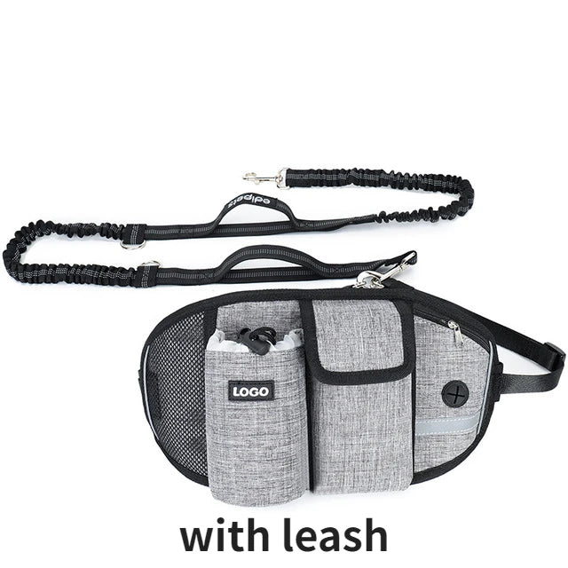 Dog Training Waist Bag Treat Bag Hands-free Sports Multifunction Outdoor Walk Outdoor Walk Dog Leash Reflective Waterproof Nylon