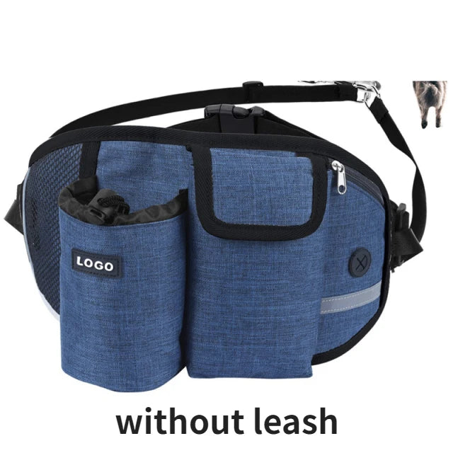 Dog Training Waist Bag Treat Bag Hands-free Sports Multifunction Outdoor Walk Outdoor Walk Dog Leash Reflective Waterproof Nylon