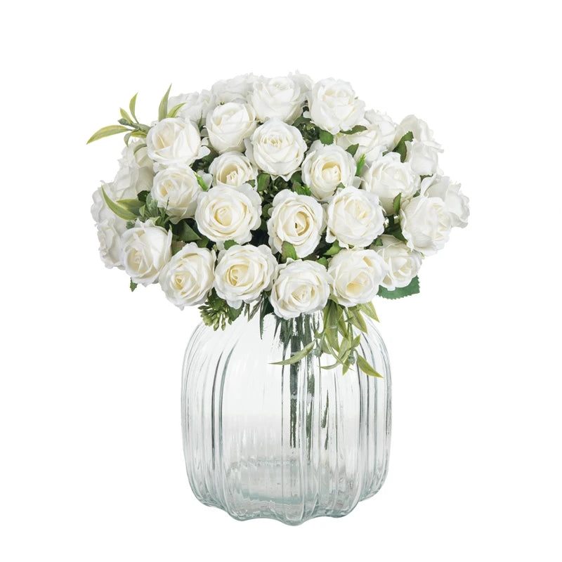 10 Heads Artificial Flowers Scrapbooking Silk Roses Wedding Party Bouquets Household Products Vases for Home Festival Decoration