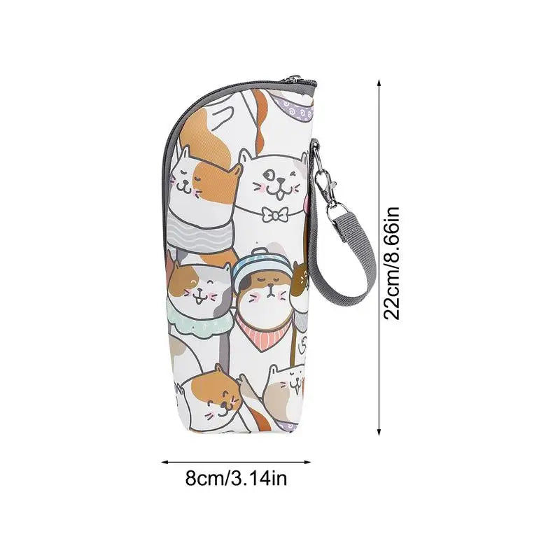 Baby Bottle Travel Bag Insulated Baby Bottle Cooler Bag Portable Waterproof Carrier Pouch Storage Container Travel Accessories