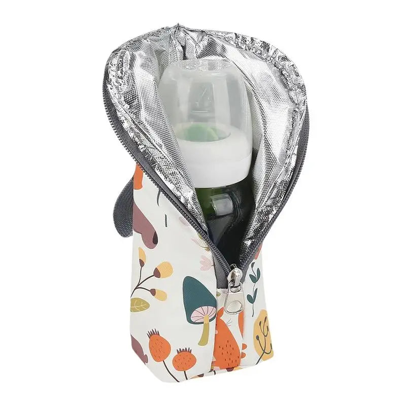 Baby Bottle Travel Bag Insulated Baby Bottle Cooler Bag Portable Waterproof Carrier Pouch Storage Container Travel Accessories