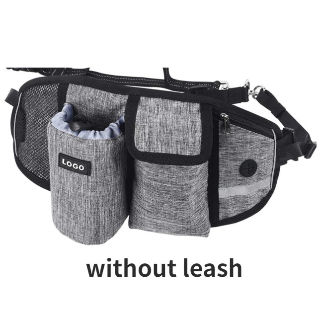 Dog Training Waist Bag Treat Bag Hands-free Sports Multifunction Outdoor Walk Outdoor Walk Dog Leash Reflective Waterproof Nylon