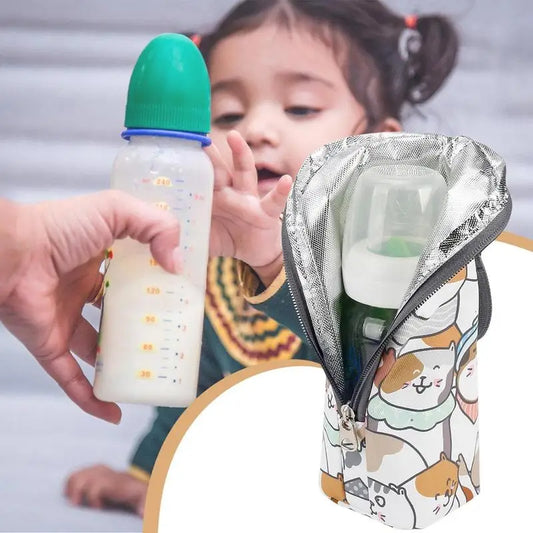 Baby Bottle Travel Bag Insulated Baby Bottle Cooler Bag Portable Waterproof Carrier Pouch Storage Container Travel Accessories