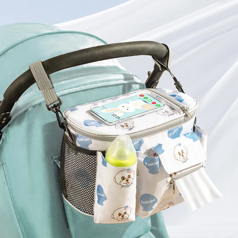 Multifunction Baby Organizer Large-capacity Oxford Cloth Baby Stroller Hanging Bag Waterproof Diaper Bottle Storage