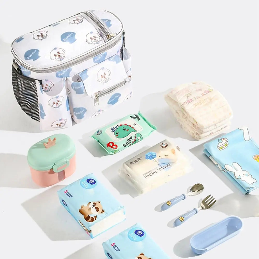 Multifunction Baby Organizer Large-capacity Oxford Cloth Baby Stroller Hanging Bag Waterproof Diaper Bottle Storage