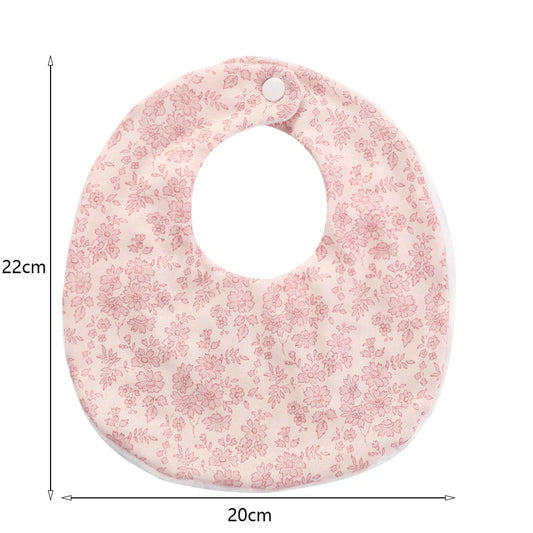 Flower Print Baby Bib Stuff Cotton Adjustable Snap Bandana Scarf for Kids Newborn Boys Girls Feeding Saliva Towel Burp Cloth