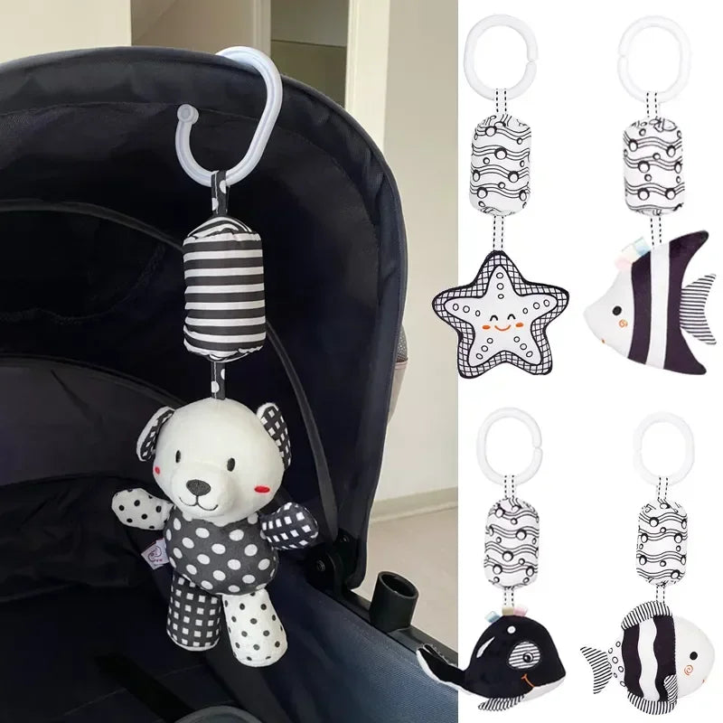 New Baby Animal Rattles Bed Stroller Bell Toys Newborn Grab Ability Training Dolls Educational Plush Infant Toy 0-12 Month